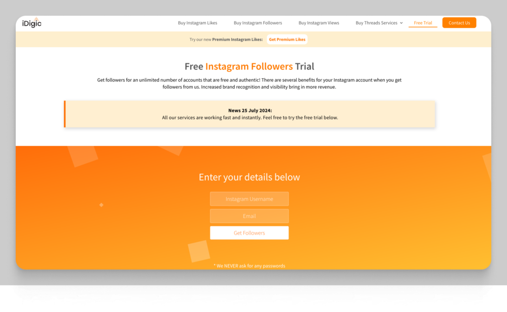 iDigic Free Instagram Followers